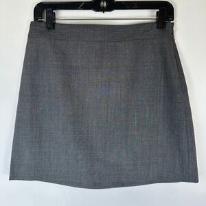 NWT Theory Ireni Tailor Wool Blend Mini Skirt Women 6 Gray Classic Minimalist